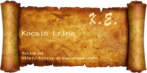 Kocsis Erina névjegykártya